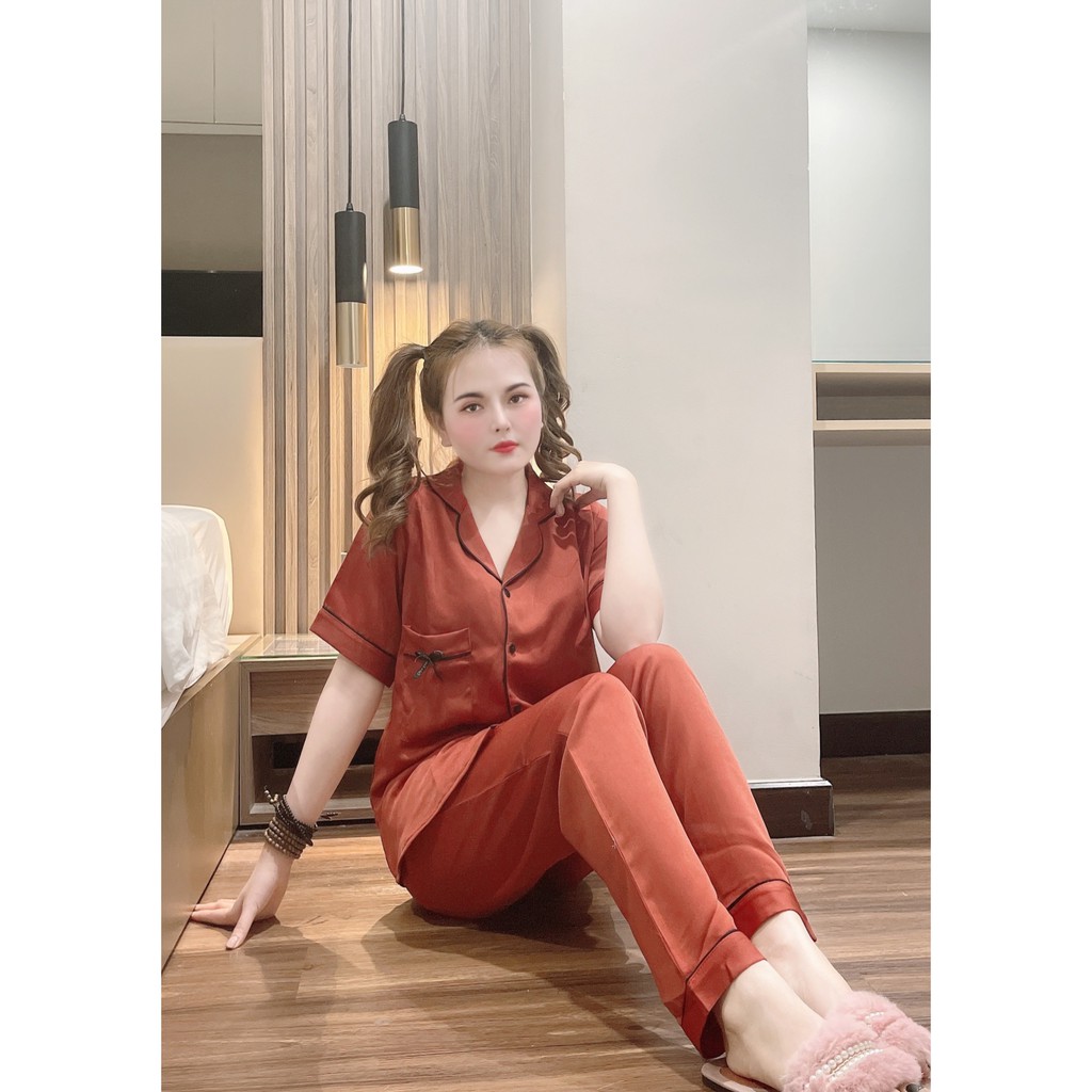 Bộ đồ Pijama cao cấp - Vải Satin Nhung siêu đẹp Calvin Klein - Size 43-60kg