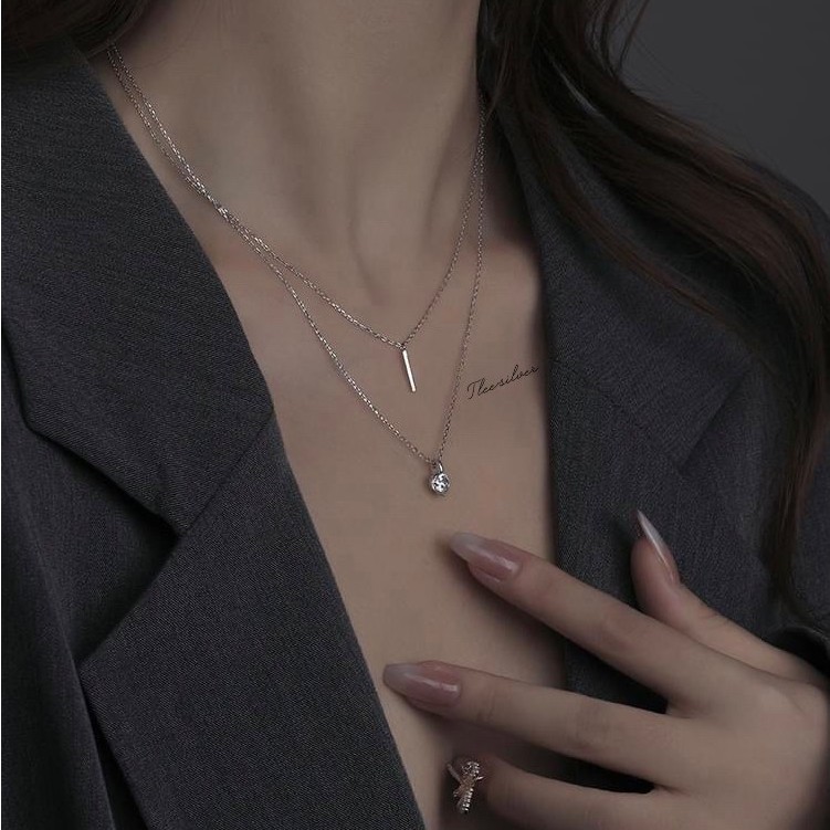 Dây chuyền bạc Tlee, vòng cổ nữ kép cá tính - TleeJewelry