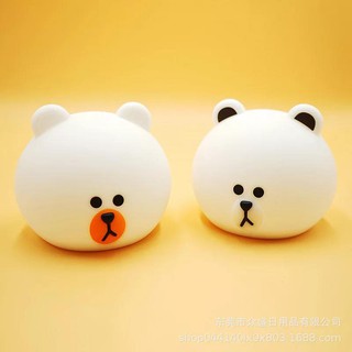 Đèn Đầu gấu cảm ứng silicon - đèn ngủ sáng ấm áp, đèn ngủ trang trí nhà cửa