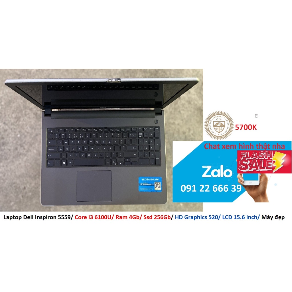 Laptop Dell Inspiron 5559/ Core i3 6100U/ Ram 4Gb/ Ssd 256Gb/ HD Graphics 520/ LCD 15.6 inch/ Máy đẹp | WebRaoVat - webraovat.net.vn