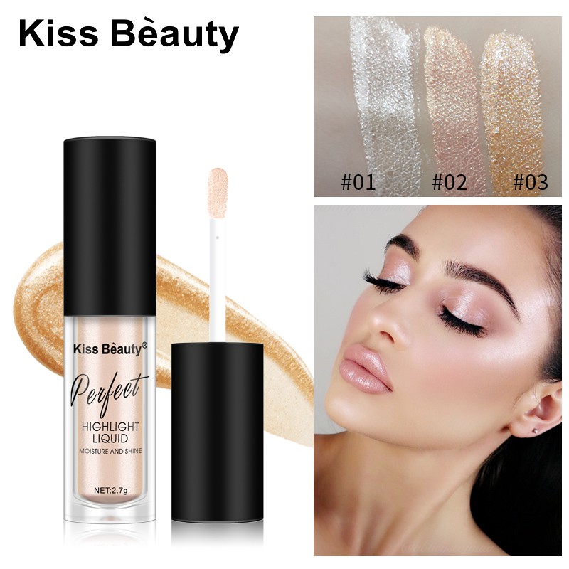 KISS BEAUTY High Gloss Lying Silkworm Brightening Liquid Concealer Brightening Liquid Foundation Long-lasting 6ml