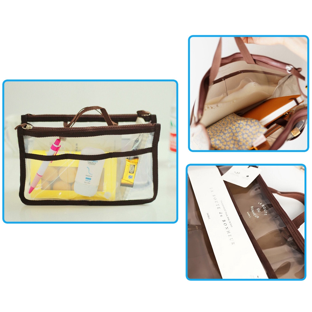 Túi Đựng Đồ Du Lịch Bằng Nhựa Pvc Trong Suốt Có Khóa Kéo Đôi