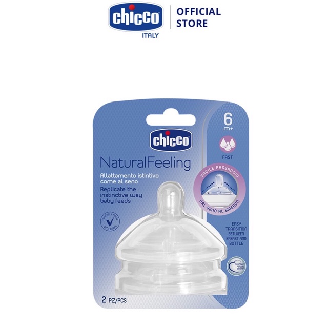 Set Hai núm ty Chicco Natural Feeling chính hãng cho bé