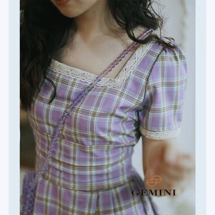 Váy đầm tím phối ren ( Ảnh shop tự chụp) | BigBuy360 - bigbuy360.vn