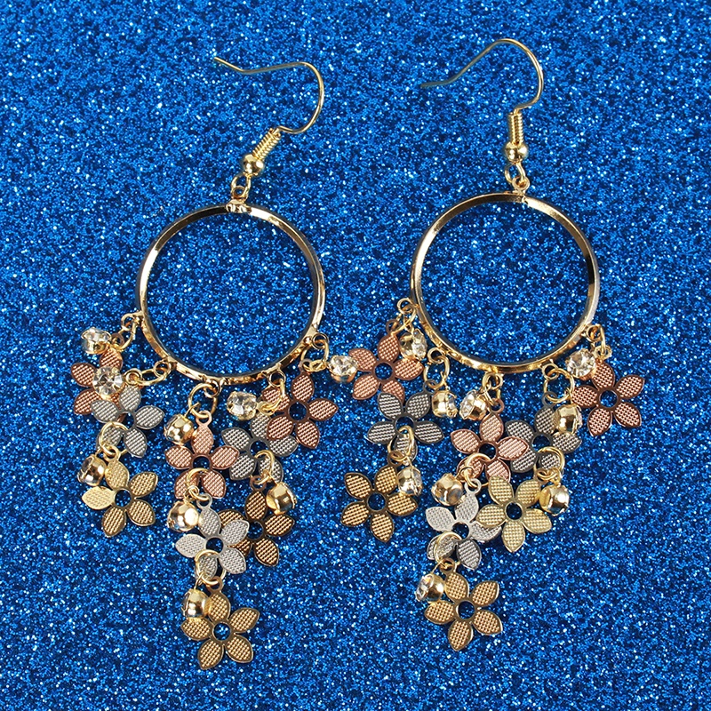 Đôi Bông Tai Dáng Rơi Họa Tiết Hoa Thời Trang Cho Nữ