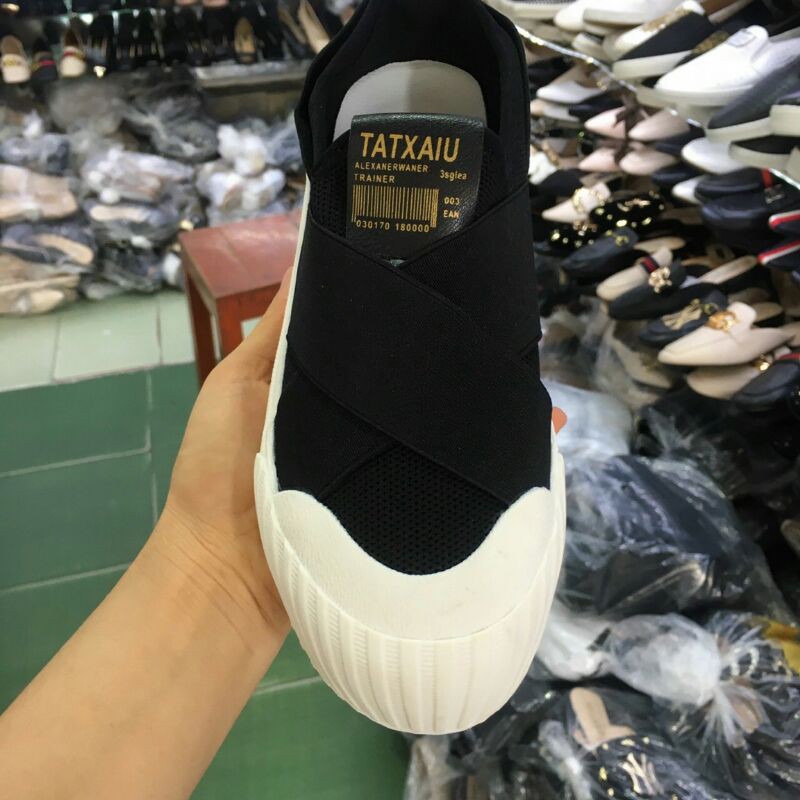 giày slip on đế cao su quai chéo