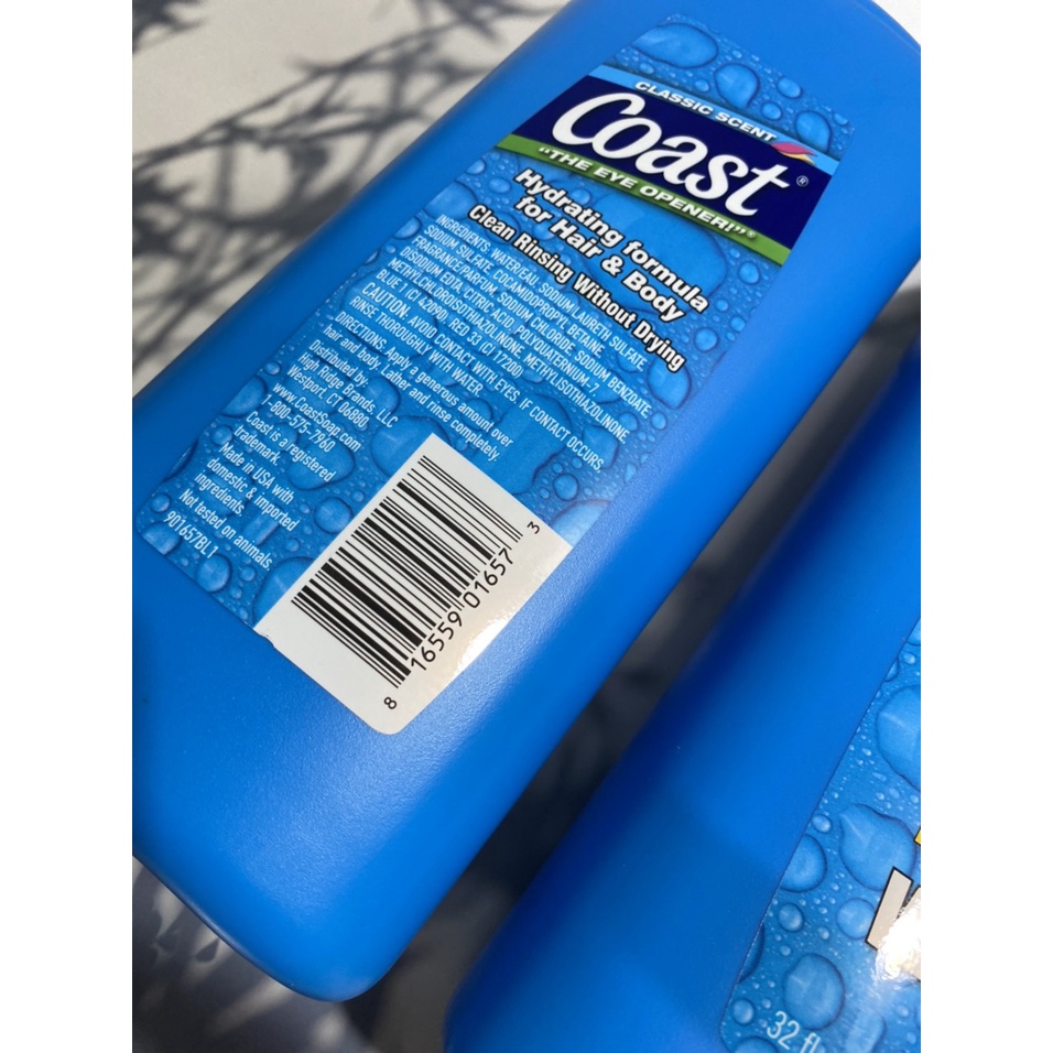 Sữa tắm gội COAST toàn thân cho nam 2in1 946ml chính hãng