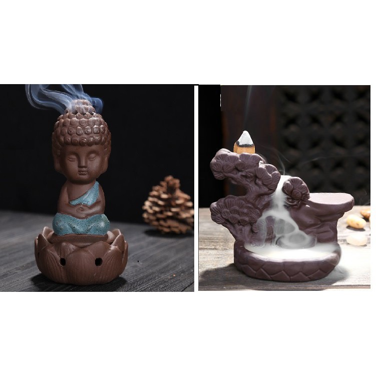 Lư Gốm Xông Trầm Hương, Hình tượng phật, Thác Khói