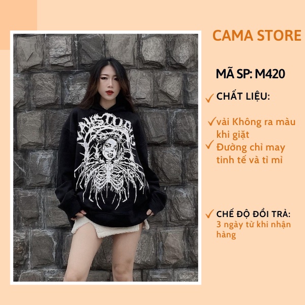 Áo nỉ hoodie nữ form rộng cute hàn quốc CaMa Store M420