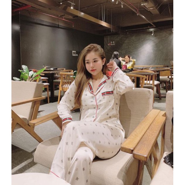 ❤️UY TÍN❤️ Bộ Pijama Lụa Tay Dài Quần Dài Hàng Bán shop 40_58kg