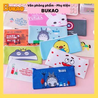 Z0037 Bóp Viết Vải Học Hình Nhiều Mẫu Dễ Thương Giá Rẻ, Túi Bút Học Sinh Bukao