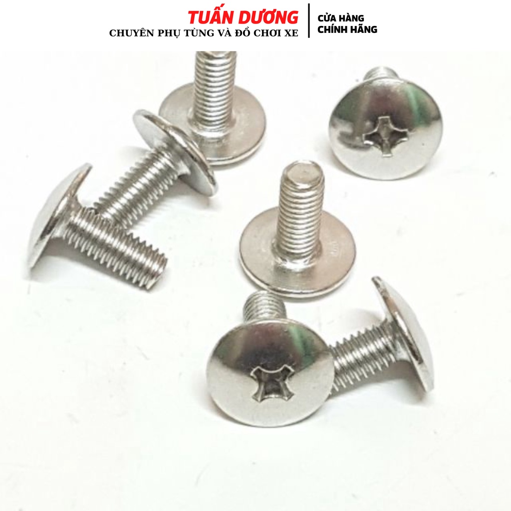 Ốc dù 6 li bắt dàn áo các loại xe - Ốc mũ 6 ly đủ kích thước dài ngắn 1-2-3cm