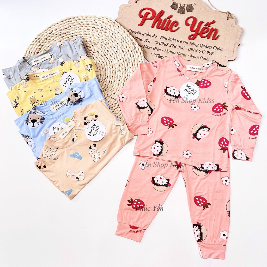 Sale !!! Bộ Dài In Toàn Thân Minky Mom Họa Tiết Maroko- Chó Snoopy  Cho Bé ( 7-19kg) (1275 )