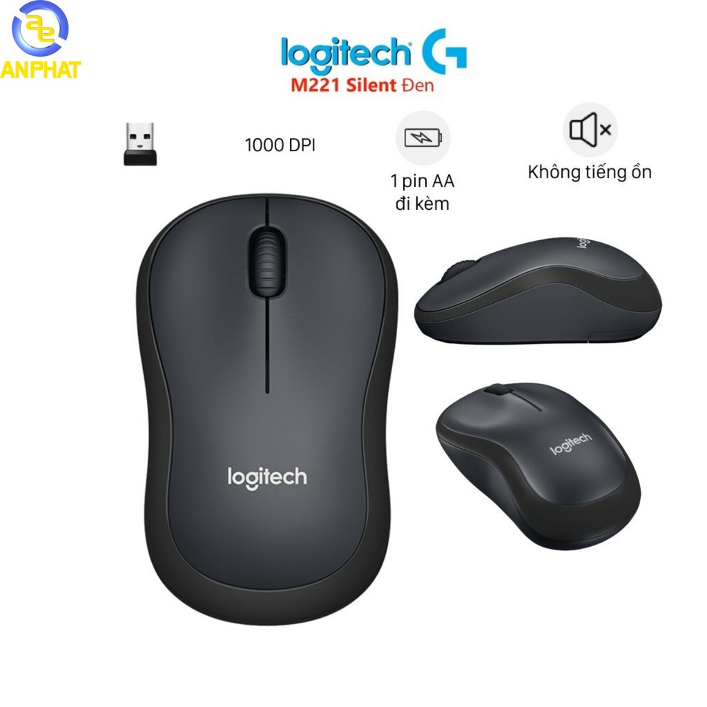 Chuột không dây Logitech M221 (Silent Mouse) - BH 36 tháng