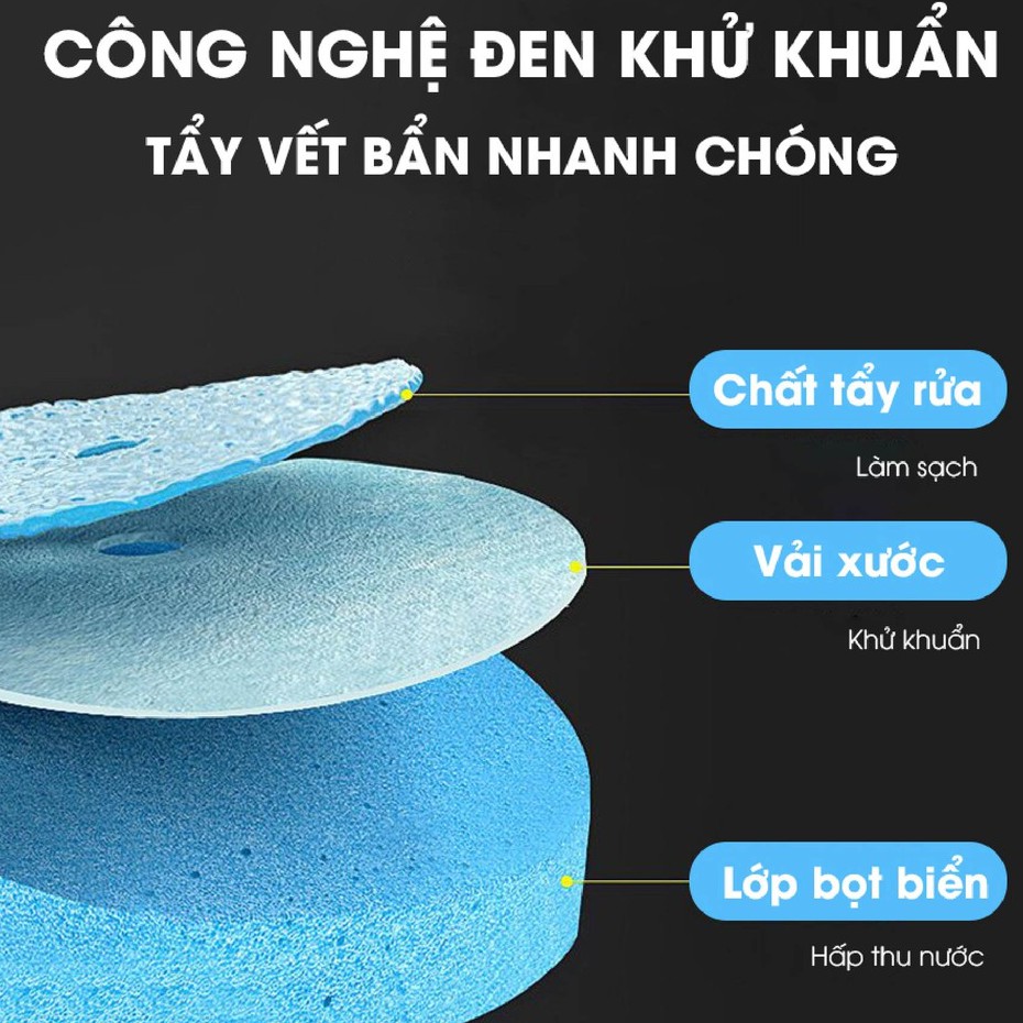 Cây chổi cọ vệ sinh thông minh dụng cụ cọ rửa nhà tắm toilet khử khuẩn dùng 1 lần PT-CVS1L