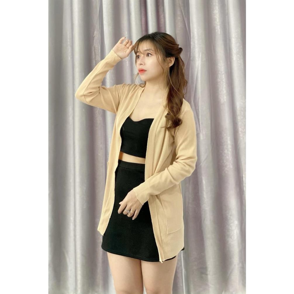 [SALE] Áo khoác cardigan, áo khoác ngoài chất len đan nhẹ, thoáng, mặc hè cực mát có 2 túi | BigBuy360 - bigbuy360.vn