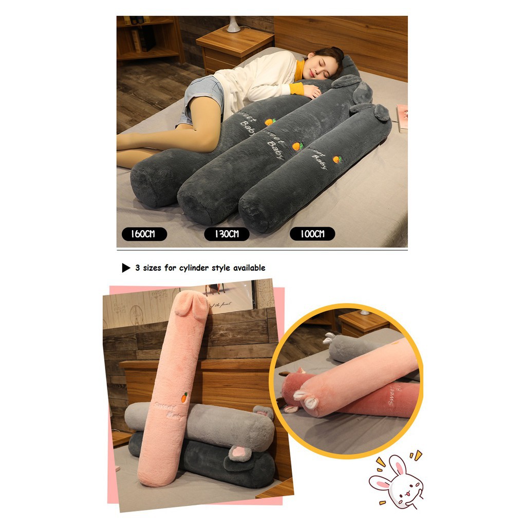 Gối Ôm Nhồi Bông Dáng Dài Mềm Mại Thiết Kế Hình Động Vật Dễ Thương Cho Bé Gái