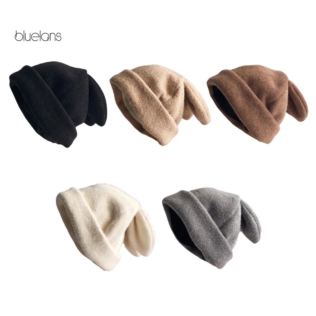 Mũ Len Beanie Đính Tai Thỏ 3D