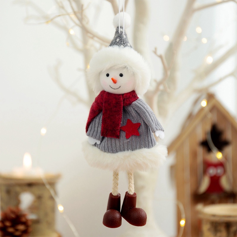 Phụ Kiện Treo Trang Trí Cây Thông Noel Hình Ông Già Noel Tuần Lộc Bằng Vải Bông Nhỏ Nhắn