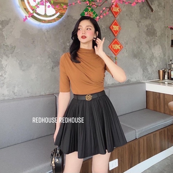 Chân Váy Xòe Xếp Ly Nhỏ 2 Màu Kèm Đai Cao Cấp Loại 1 Freeship, Chân Váy Xếp Ly Kèm Đai Siêu Xinh Đi Chơi Sang Chảnh QC