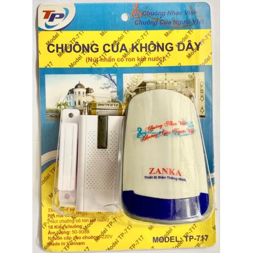 Chuông cửa từ báo khách, báo trộm mở cửa Không dây TP