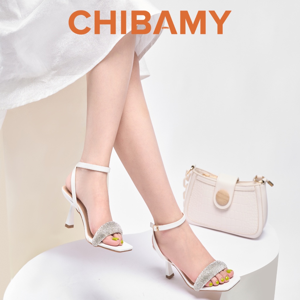 Sandal cao gót nữ quai đá hình cầu vồng CHIBAMY gót nhọn 7cm