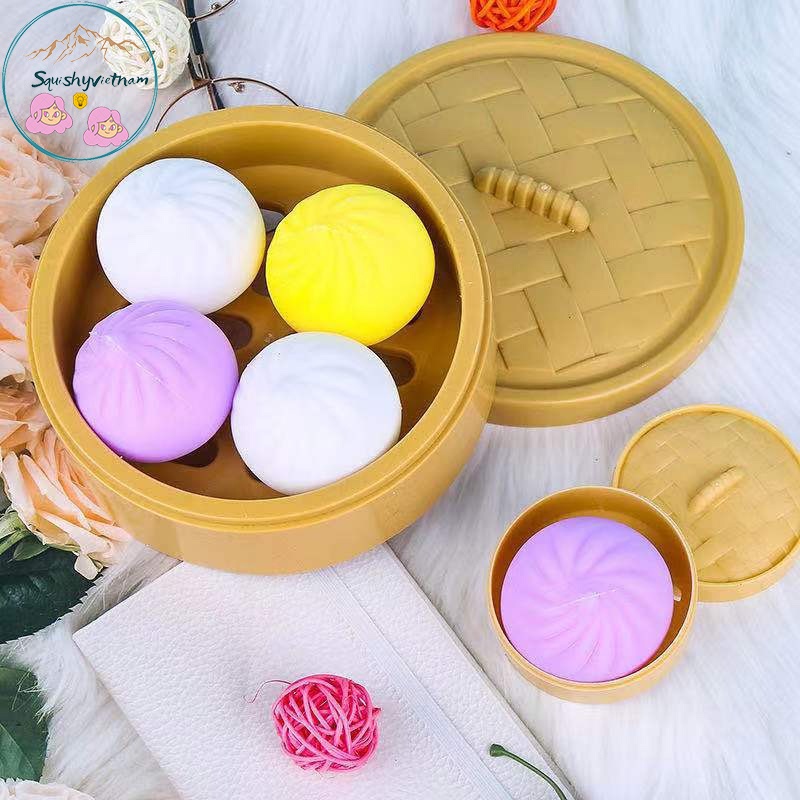 Đồ chơi bánh bao nắn bóp squishy giảm căng thẳng dễ thương cho bé