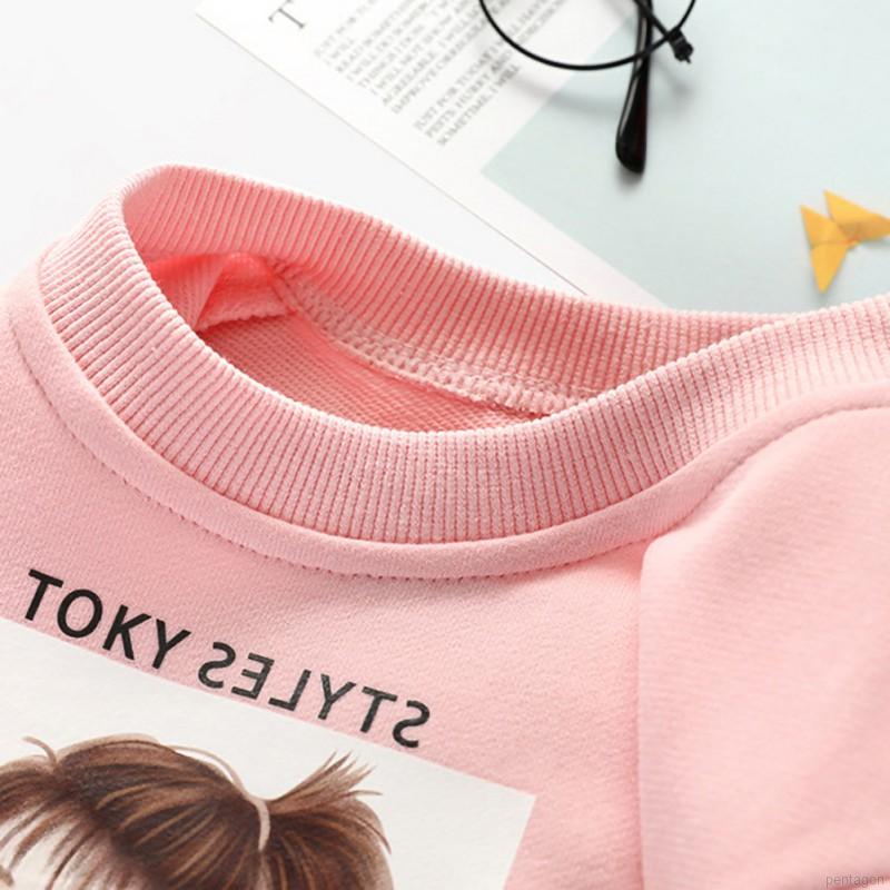 Áo Hoodie Tay Dài In Họa Tiết Hoạt Hình Xinh Xắn Cho Bé Gái