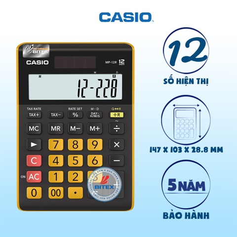 Máy Tính Để Bàn CASIO MP-12R – “Hiểu Nỗi Lòng Thủ Kho” – Chuyên dụng cho NHÀ KHO – Máy tính CASIO Chính Hãng