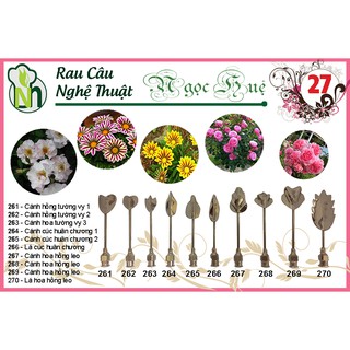 Dụng cụ rau câu 3D Ngọc Huệ (Bộ số 27 - hoa hồng tường vy, hồng leo, cúc huân chương)
