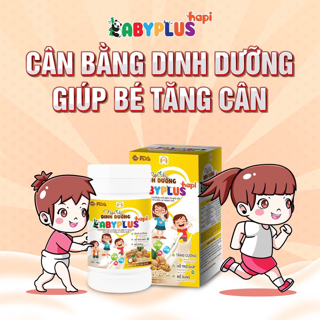 Ngũ Cốc Dinh Dưỡng Babyplus - Hapi Cung Cấp Dinh Dưỡng Cho Bé Giúp Tăng Cân,Tăng Cao,Tăng Hấp Thu, Giảm Táo Bón