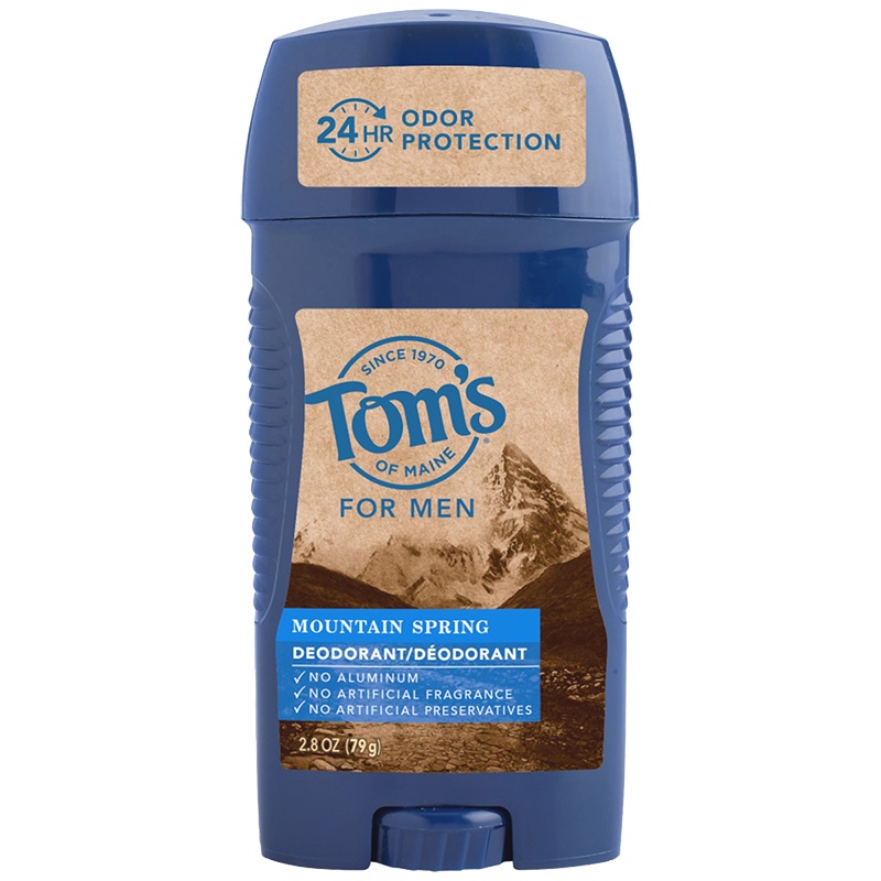 Lăn khử mùi nam dạng sáp Tom's of Maine Men's Wide Stick Natural Deodorant Mountain Spring 79g (Mỹ)