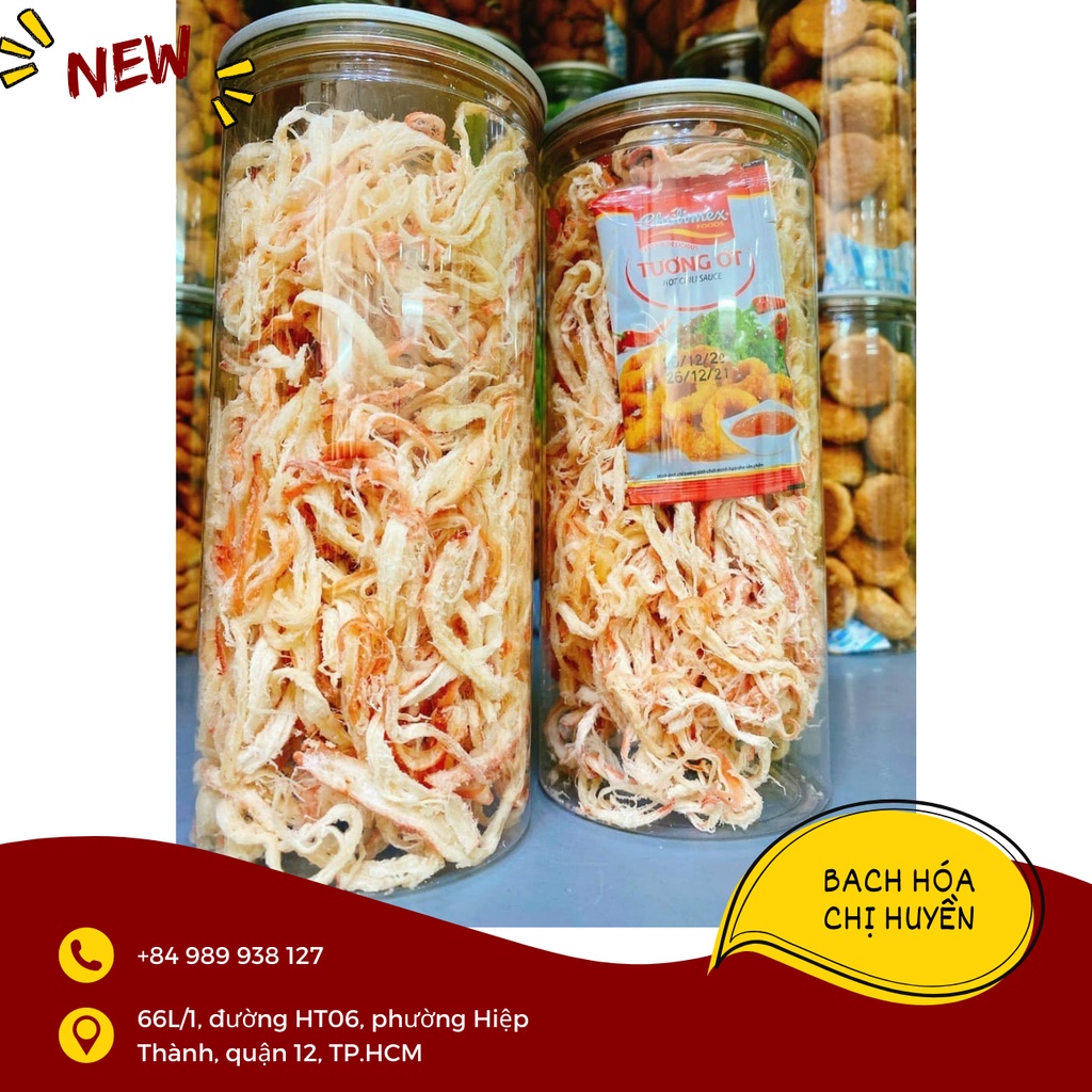 Lon PET Mực Cán Tẩm Gia Vị Cay Cay/ Mực xé sợi / Mix 3 Loại