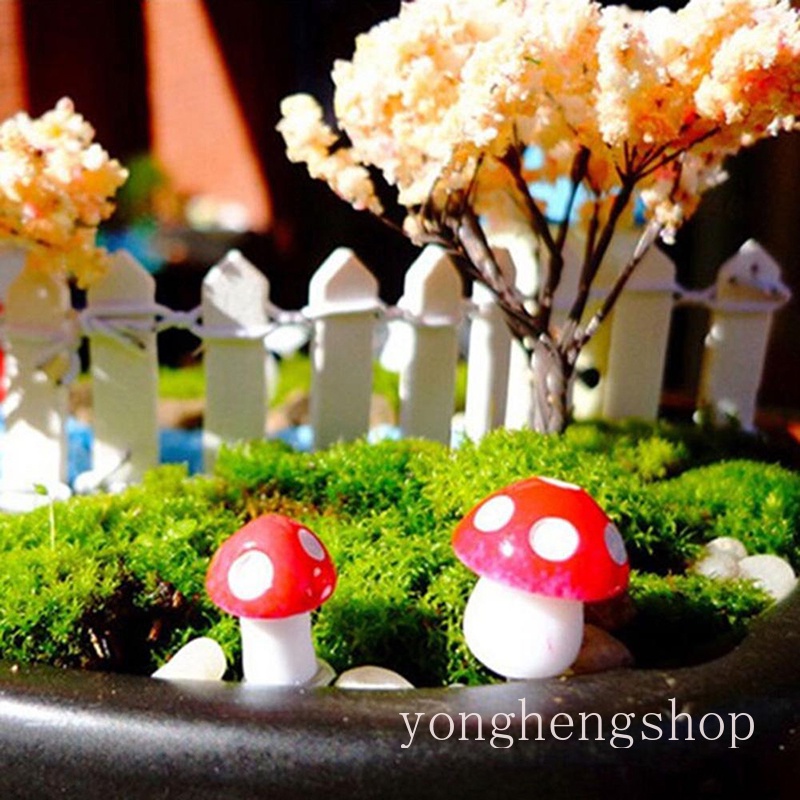 Set 5 mô hình nấm Mini nhiều màu trang trí bánh kem sinh nhật DIY