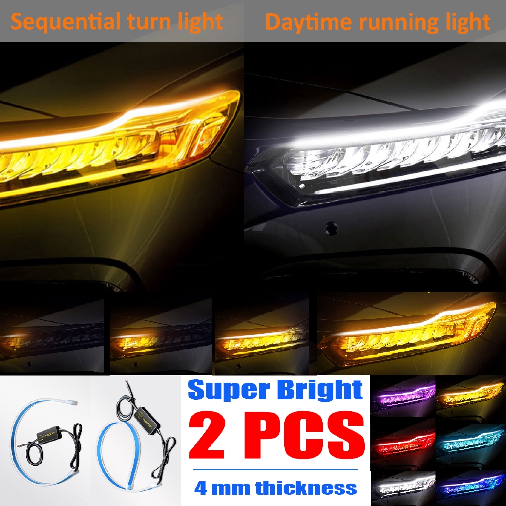 Dây đèn LED chống nước 12V dài 30cm 2835 dùng làm đèn chiếu sáng ban ngày/đèn xi nhan dành cho xe hơi