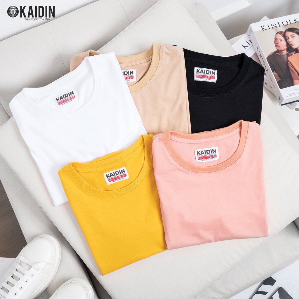 Áo Thun Nam Cổ Tròn, Áo Phông Trơn Ngắn Tay Vải Cotton Cao Cấp KAIDIN Basic Tee - KD01 | BigBuy360 - bigbuy360.vn