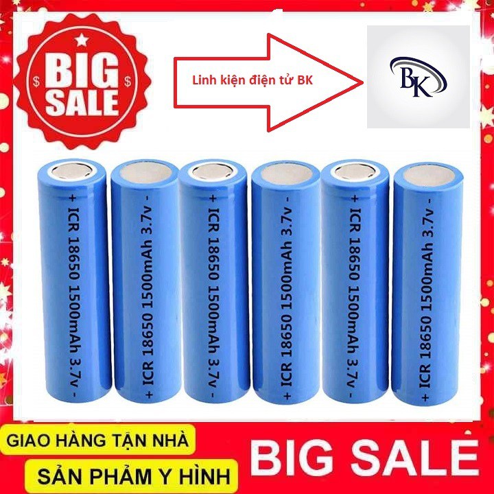 Pin Li-on 18650 dung lương 1500mAh dòng xả 10C(loại tốt)