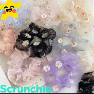 Cột Tóc Vải Voan Hoa Cúc Scrunchie nhiều màu Xinh Xắn Kiểu Hàn