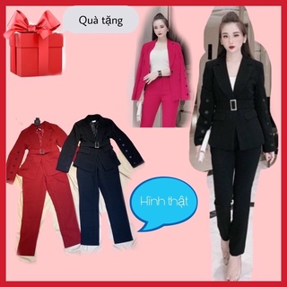 Set Aó Khoác Vest + Quần HOTTREND. Set Vest Nữ (video hình thật)