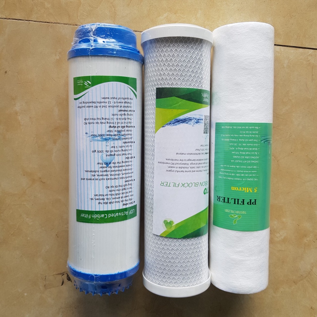 Bộ 3 lõi lọc 1 2 3 cao cấp gắn máy lọc nước