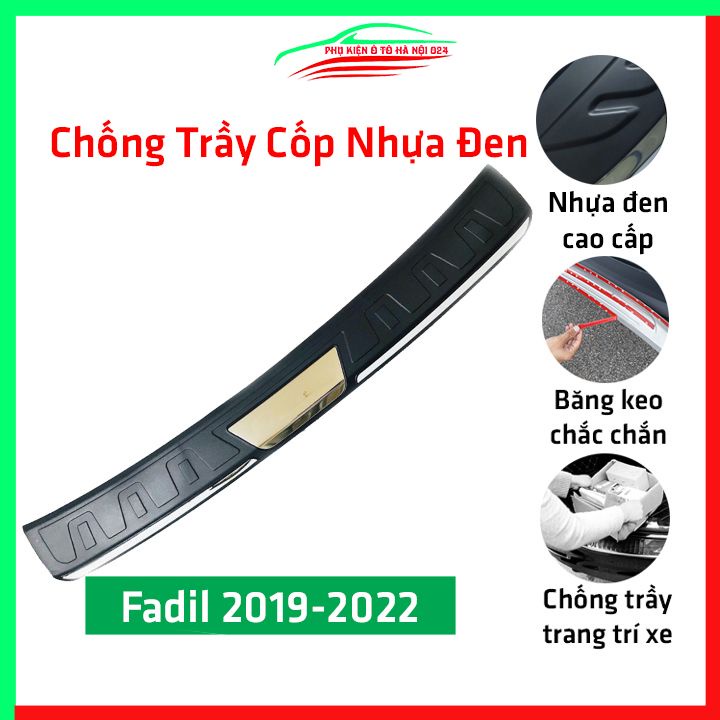 Ốp chống trầy cốp ngoài nhựa đen Fadil 2019-2022 dán cốp sau chống xước trang trí xe