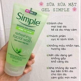 Sữa rửa mặt Simple kind to skin