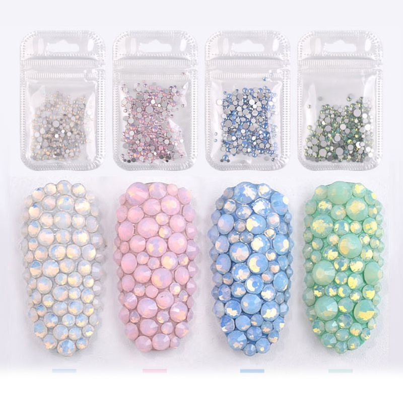 1 Hộp Hạt Nhựa Kính 3D Nhiều Kích Cỡ Đính Móng Nghệ Thuật