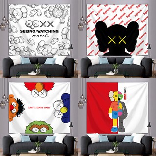 Thảm treo tường in hoạ tiết hoạt hình Sesame Street Kaws cá tính
