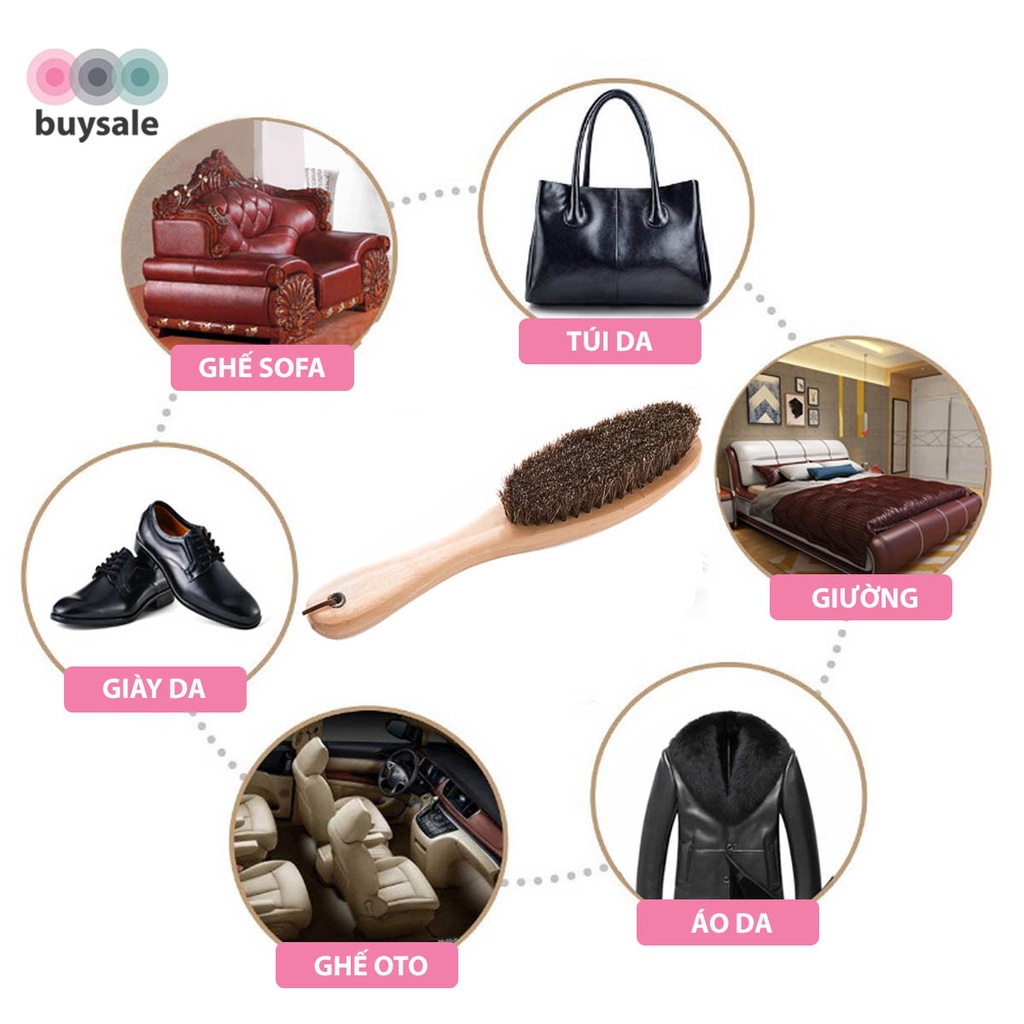 Bàn chải cán dài đa năng lông ngựa giúp phủi bụi tóc dùng trong salon, đánh bóng xi giày hiệu quả - BuySales - BSPK234