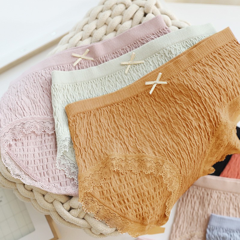 Quần Lót Cotton Bamboo Nhún Viền Ren Thông Thoáng Ko Gây Hằn SC01 | BigBuy360 - bigbuy360.vn