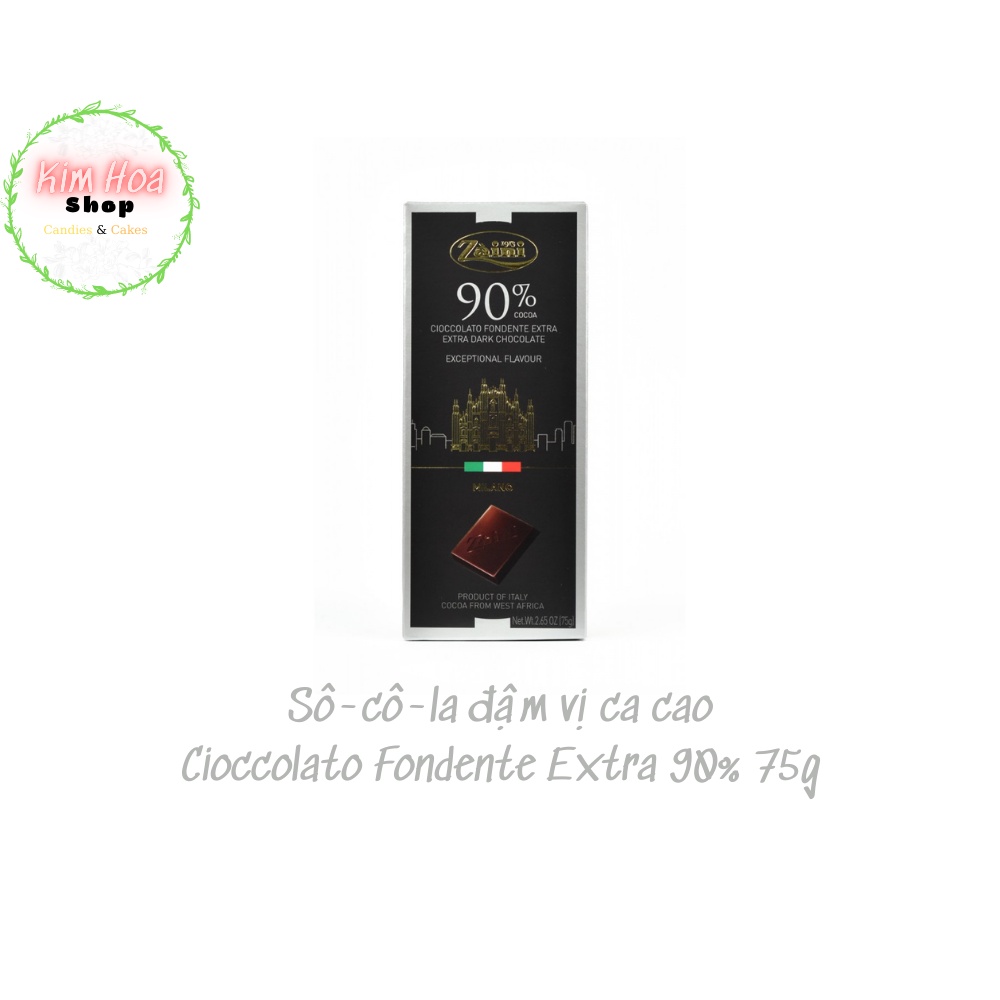 Sô cô la đậm vị ca cao ZAINI Cioccolato Fondente 75G  70%-80%-90%-100% MADE IN GERMANY