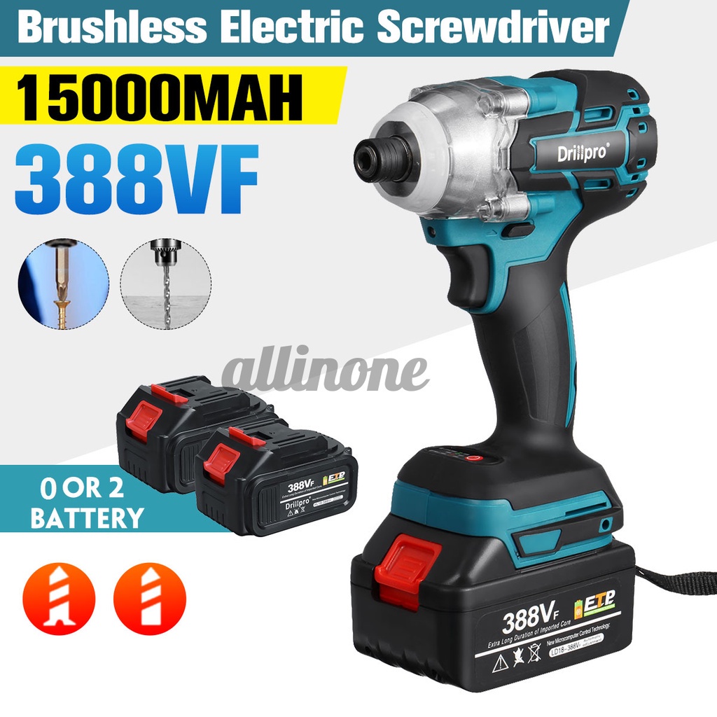 ✥☏Máy Khoan Pro 1 / 4 "Pin makita 18v Không Chổi Than 520n.m Có Thể Sạc Lại