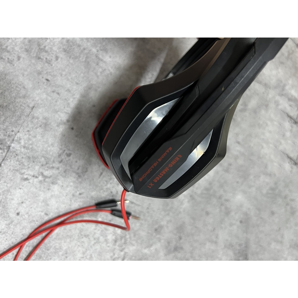 Tai nghe chụp tai kèm mic KINGMASTER X1, màu đen viền đỏ, viền xanh, ko bao bì