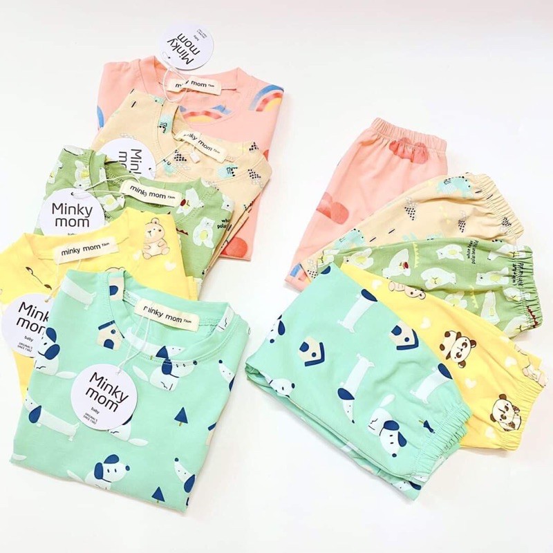 Bộ Minky Mom hoạ tiết cầu vồng-cún con-khủng long cho bé